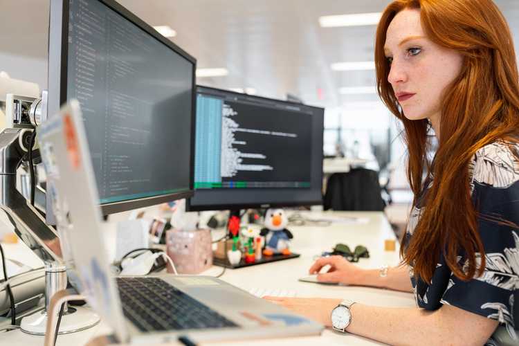 A Girl Sitting infront of Gatsby Development Environment